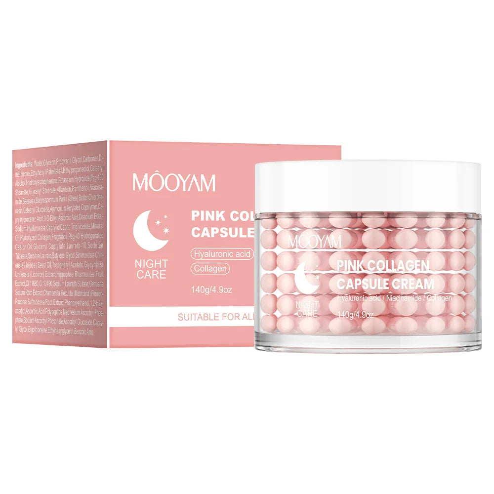 Anti Wrinkle Pink Collagen Capsule Cream Face Aging Gel Firming