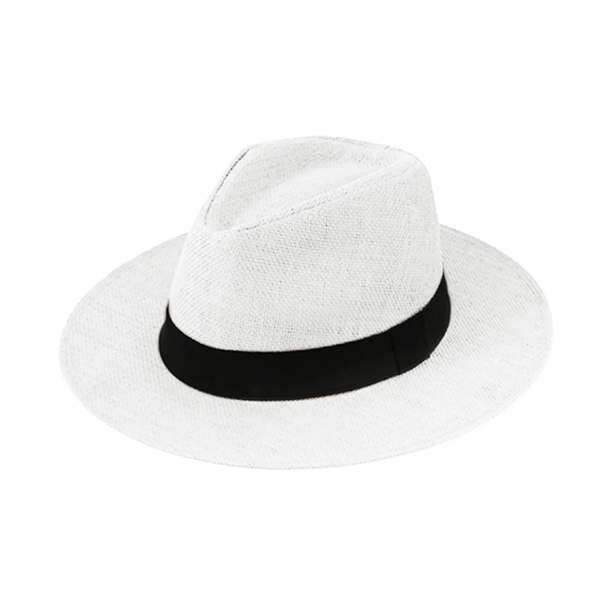 Unisex Wide Brim Paper Straw Panama Hat | Beach Sun Hat
