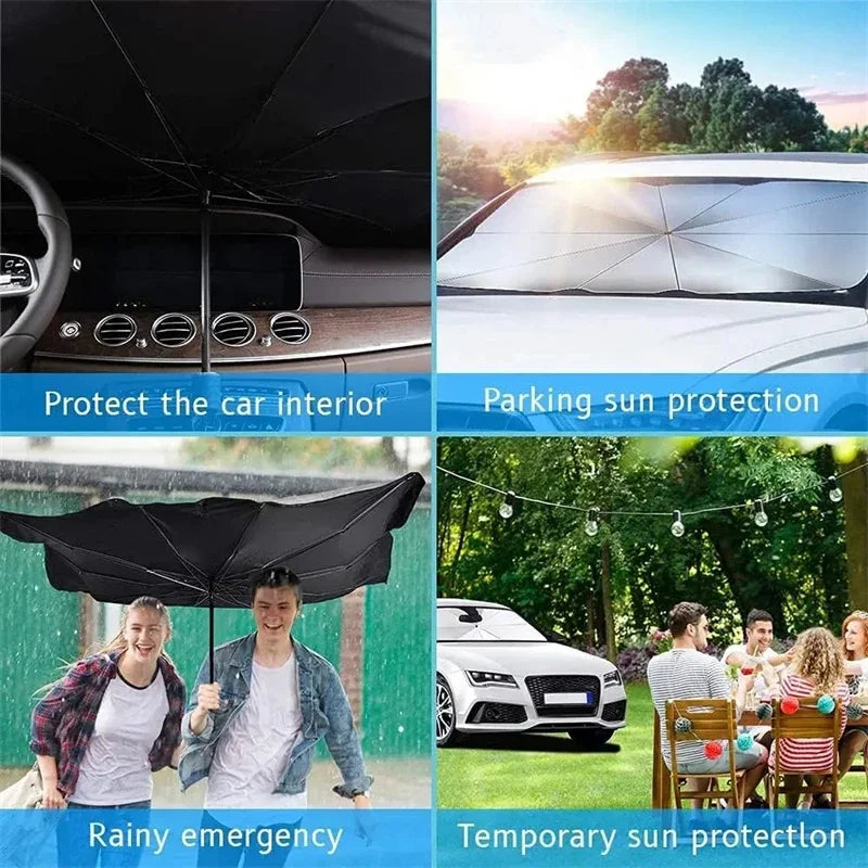 Folding Car Windshield Sunshade Umbrella | UV Block & Heat Shield