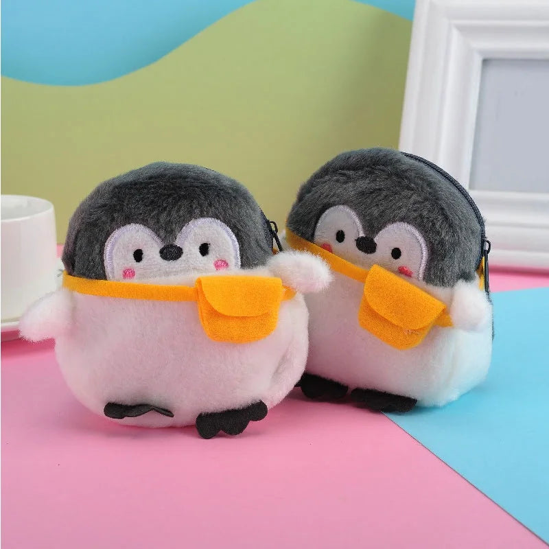 Kawaii Penguin Plush Coin Purse – Cute Mini Zipper Wallet