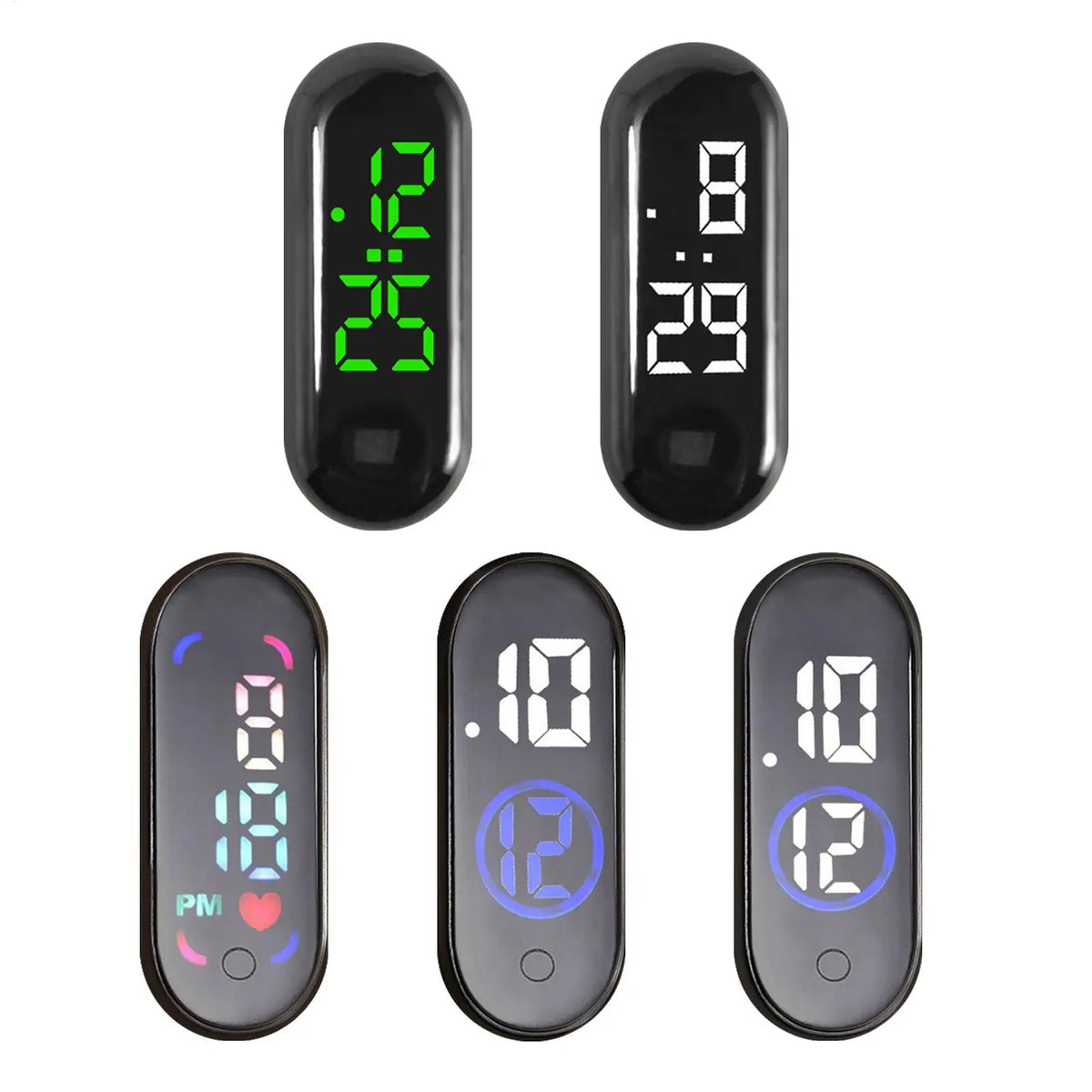 Waterproof Mini LED Digital Car Clock | Adhesive Dashboard Clock