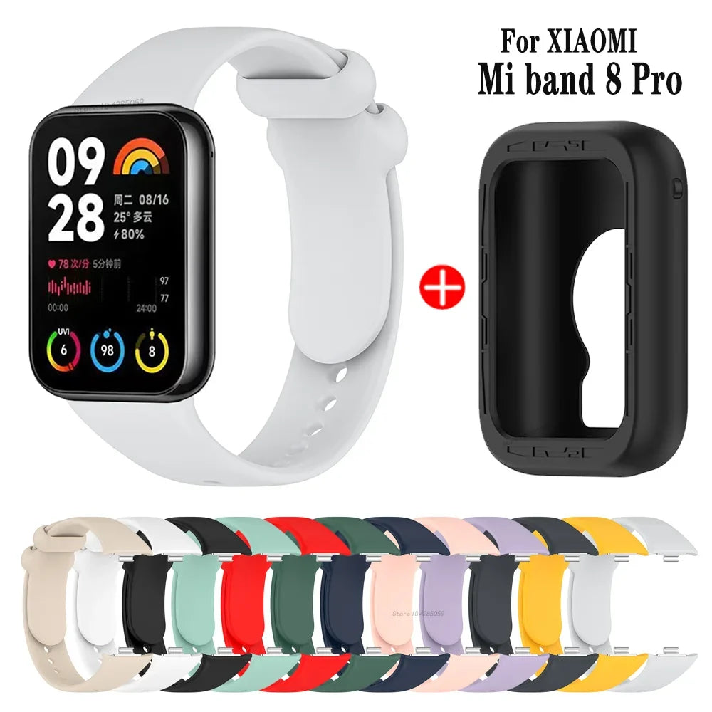 Silicone Strap & Case for Xiaomi Mi Band 8 Pro – Sports Band