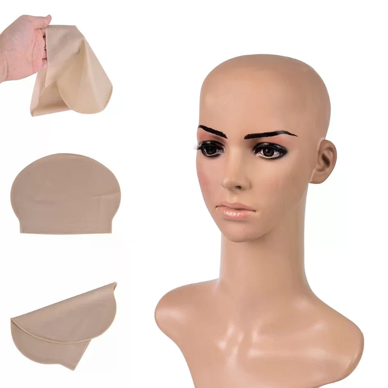 Unisex Latex Bald Head Cap | Skin Tone Costume Wig Accessory