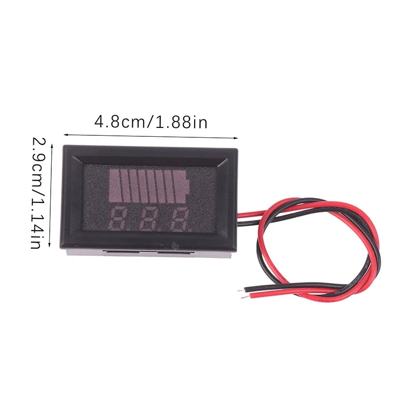 Battery Charge Level Indicator 12V–60V LED Voltmeter Tester