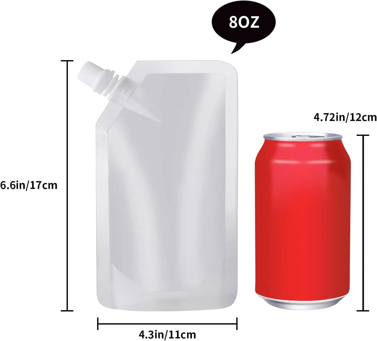 Clear Plastic Flasks Reusable Drink Bags Leak-proof Trave Outdoor