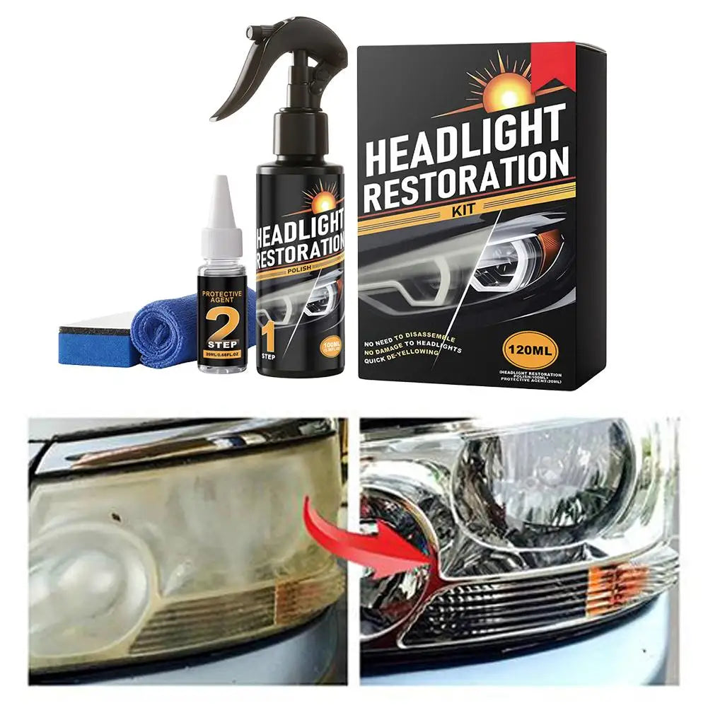 Auto Headlight Restoration Liquid 2-Step Car Polishing Cleaning Agent