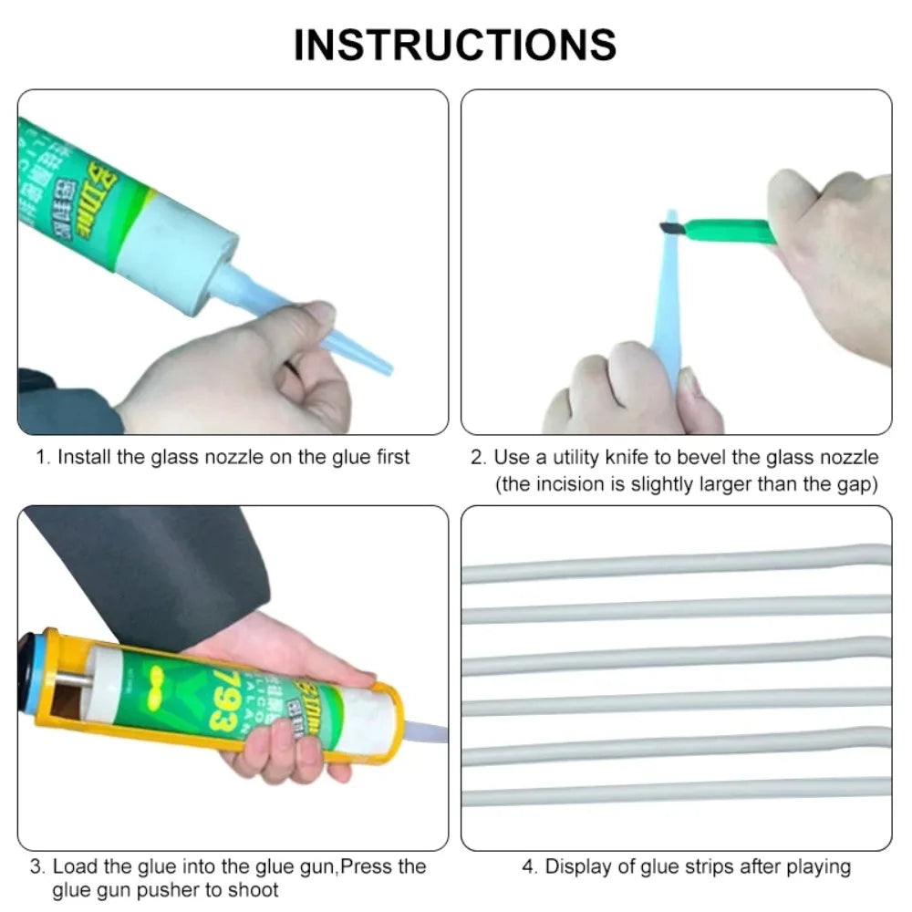 Caulk Nozzles Plastic Glass Glue Sealant Silicone Caulking Tips Gun