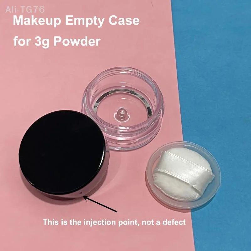 Portable 3g Refillable Loose Powder Jar with Sifter & Puff