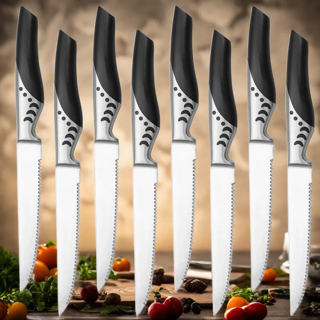 1.4116 German Steel Serrated Steak Knife – Sharp Polished Handle