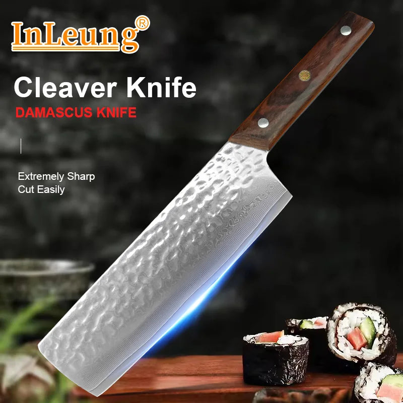Damascus Kitchen Cleaver – Ultra Sharp Stainless Steel Chef Knife