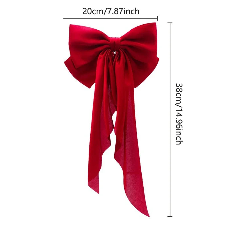 Satin Bow Hair Clip – Elegant Ribbon Barrette for Women