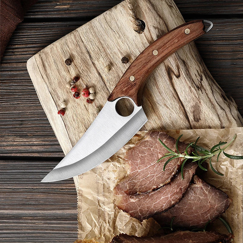 Handmade Forged Boning Knife – Wooden Handle & Knife Cover