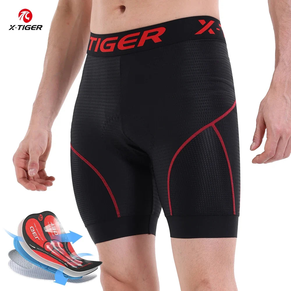 X-TIGER Men's Gel Pad MTB Cycling Shorts – Breathable Underwear