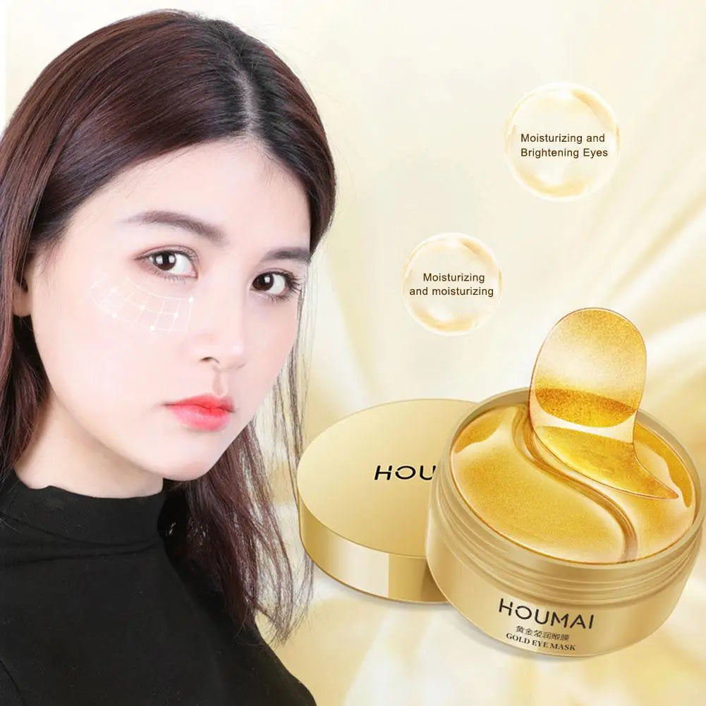 24K Gold Eye Gel Patches – Collagen & Hyaluronic Acid, 30 Pairs