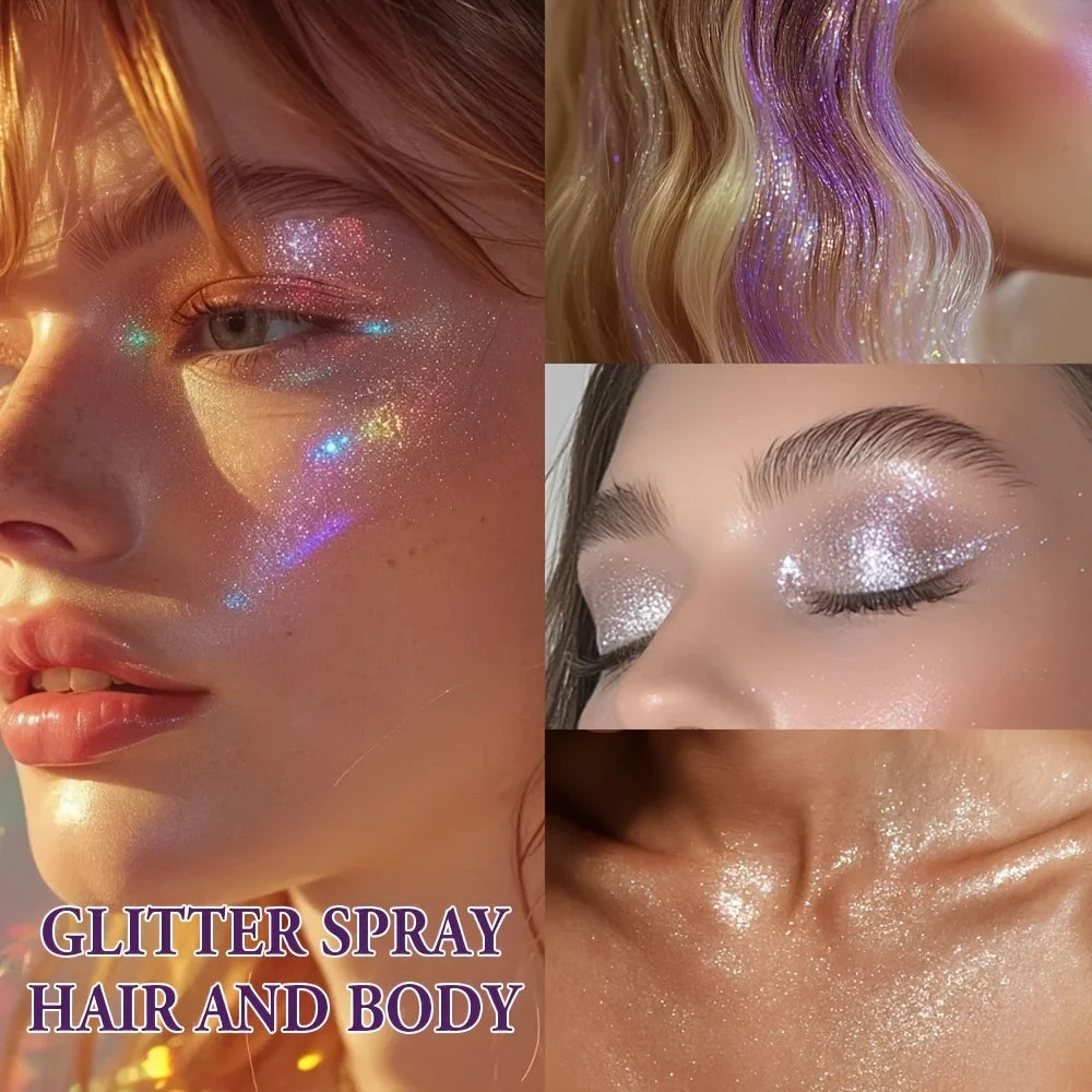 Body Glitter Spray – Shimmer Mist for Hair, Face & Body | 5 Colors