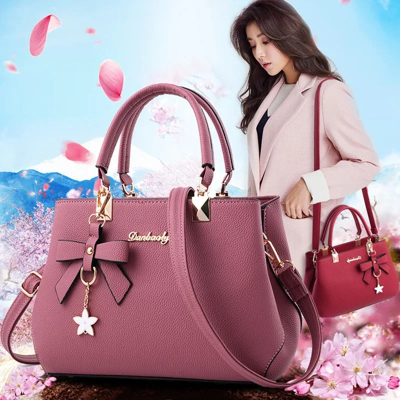Women's Floral Bowknot Crossbody Shoulder Bag – 6 Colors PU