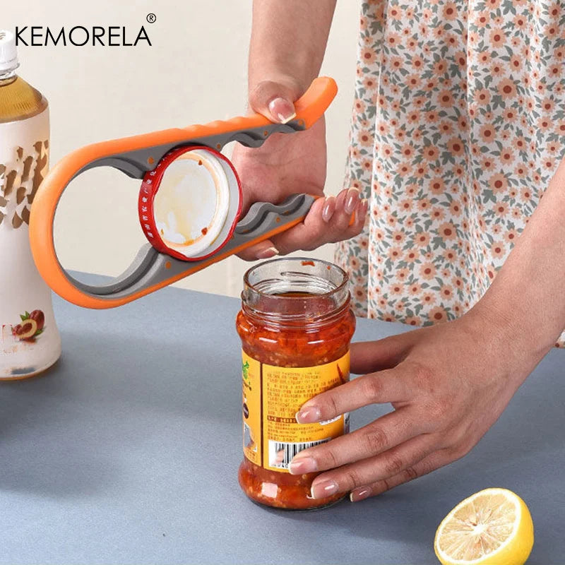 KEMORELA 4-in-1 Jar & Bottle Opener – Easy Grip Kitchen Tool