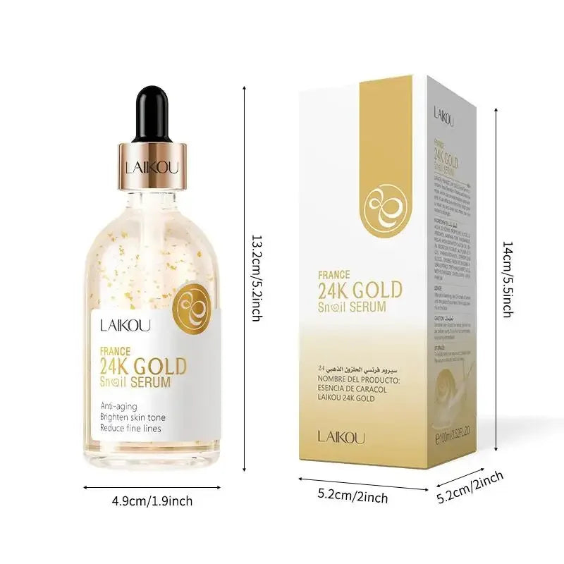 LAIKOU 24K Gold Snail Face Serum 100ml – Brighten & Firm