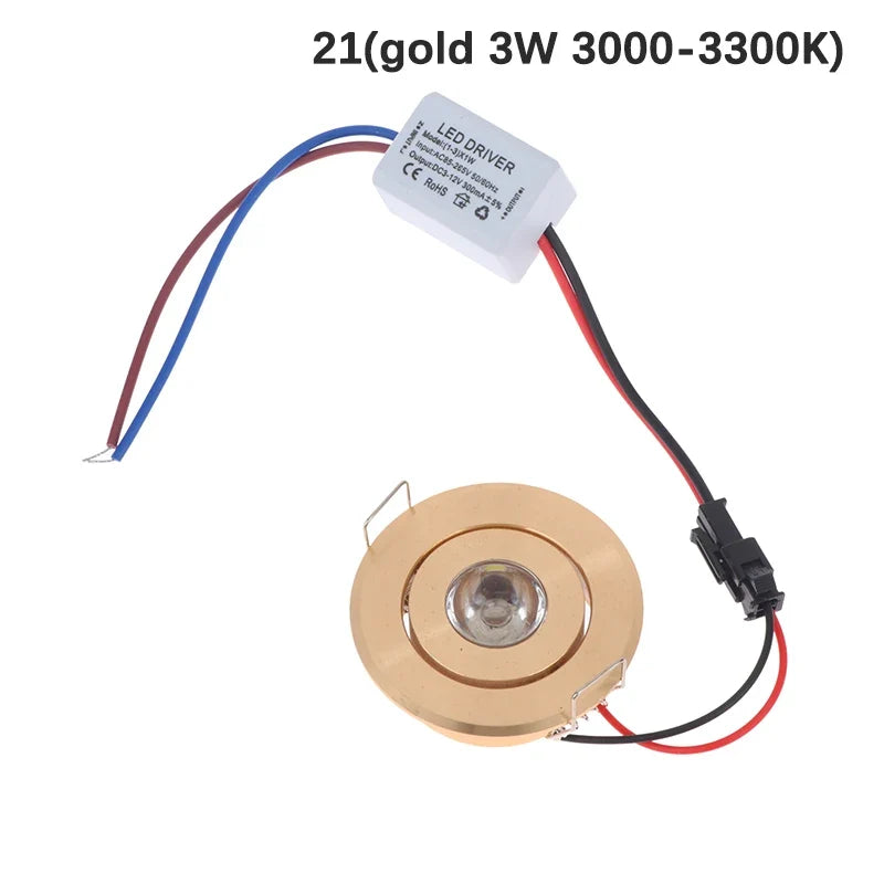 Mini LED Recessed Downlight 1W 3W Dimmable Ceiling Spot Light
