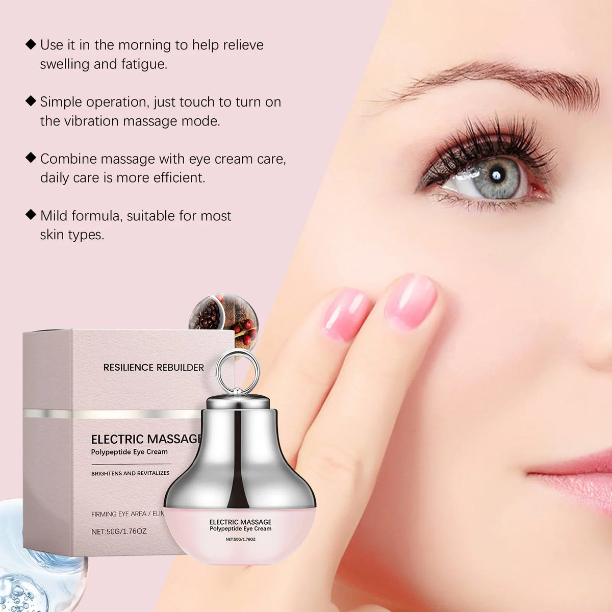 Electric Massage Polypeptide Eye Cream 50g – Firm & Brighten