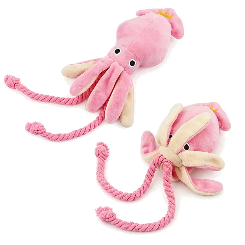 Squeaky Octopus Dog Toy | Cotton Rope Chew Toy for Puppies