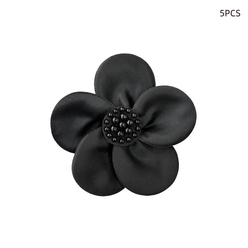 Black White Hand Sewn Colored Ding Cloth Flower Clothing Patch DIY