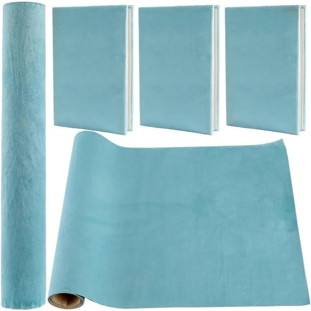 Self-Adhesive Turquoise Velvet Book Cloth 43x14 in | Bookbinding