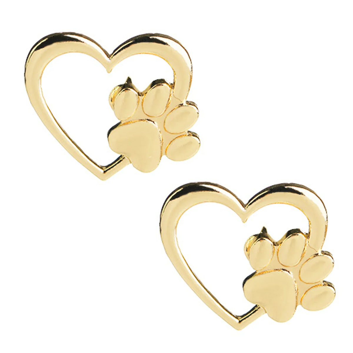 Heart & Paw Enamel Brooch Pin Set – 2pcs Dog Lover Badge