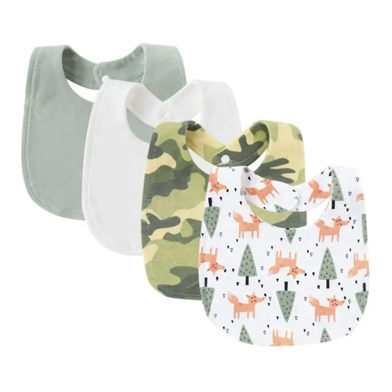 Baby Bandana Bibs 4-Pack | Soft Cotton Drool & Teething Bibs
