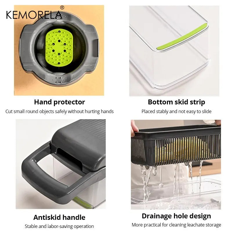 KEMORELA 12-in-1 Vegetable Chopper Slicer Dicer & Shredder