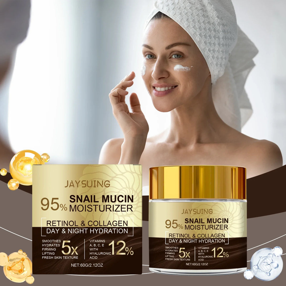 Jaysuing Snail Collagen Anti-Aging Moisturizing Cream 60g