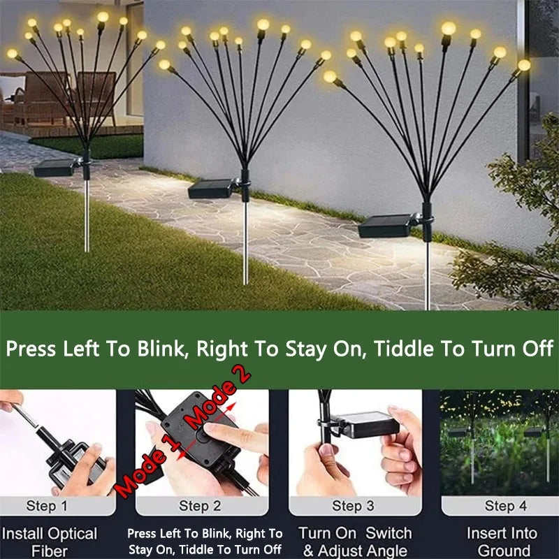 Solar Firefly Stake Light – IP65 Waterproof Garden Path LED