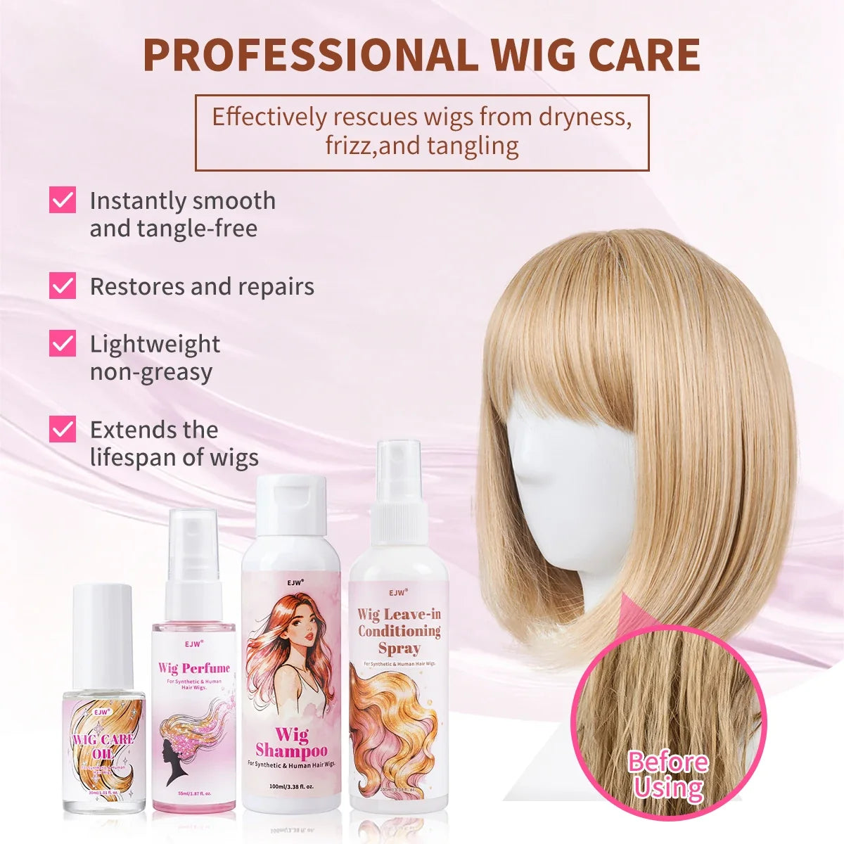 2-in-1 Wig Spray Leave-In Conditioner & Detangler for Wigs