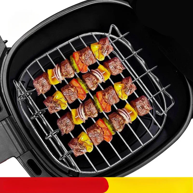 Outdoor Grill Skewers Square Air Fryer Steamer Stainless Steel
