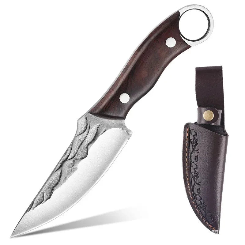 Hand Forged High Carbon Steel Chef Knife with Sheath