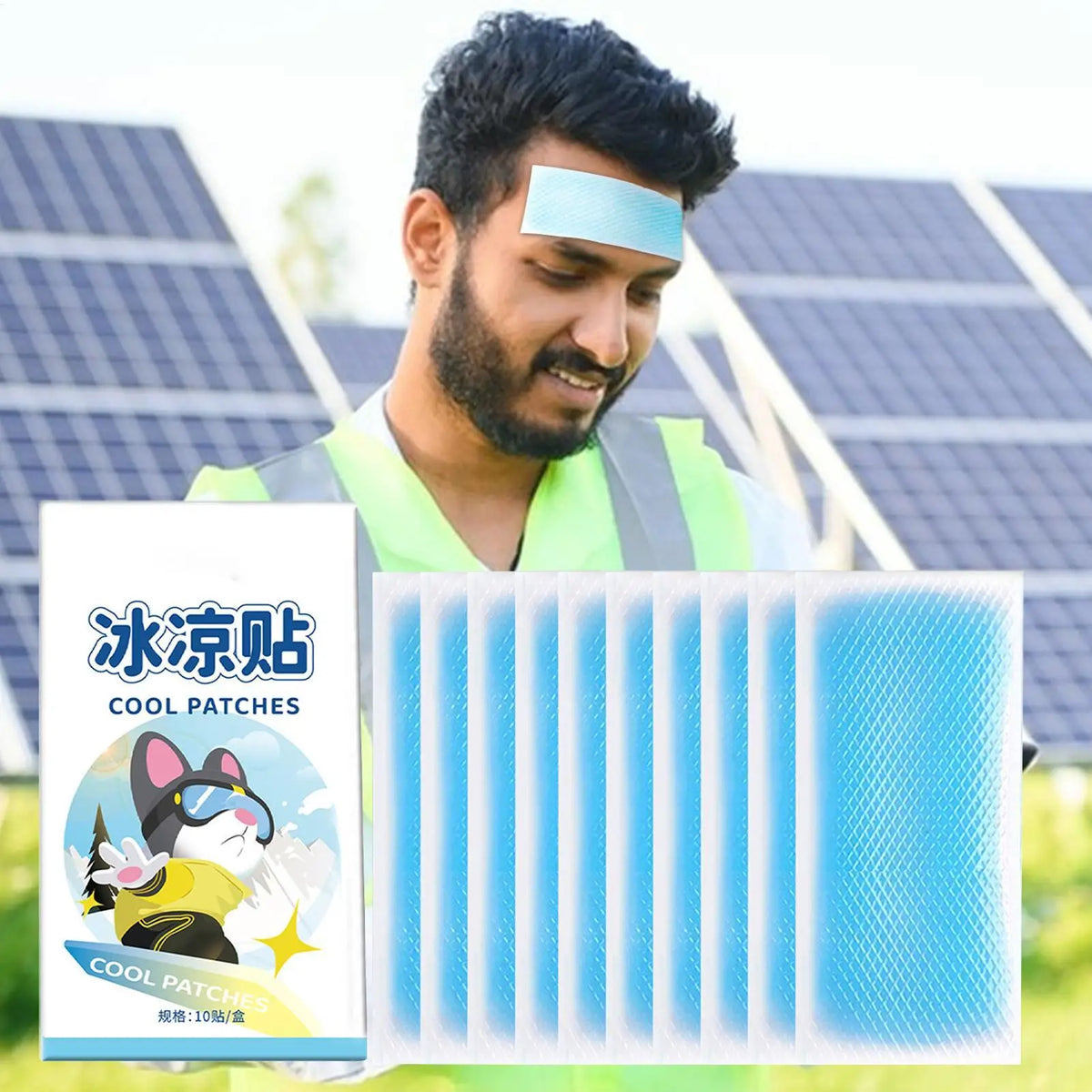8-Hour Cooling Gel Patches – Disposable Body Cooling Stickers 10pk