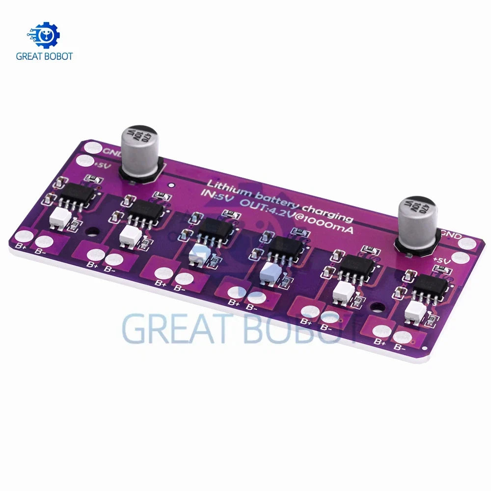 6-Channel 1A Lithium Battery Charging Module – DC 5V PCB Board