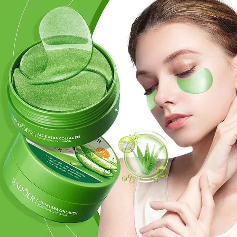 SADOER 60pc Collagen & Aloe Vera Eye Patches – Firming Mask