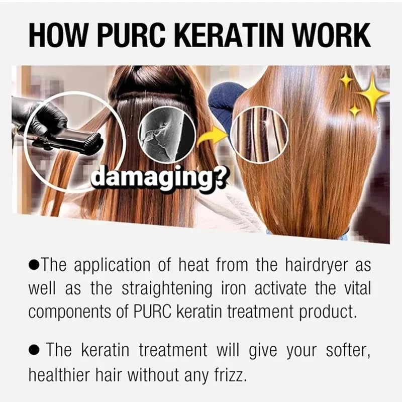 PURC 1000ml Brazilian Keratin Hair Treatment | 0%–12% Formalin