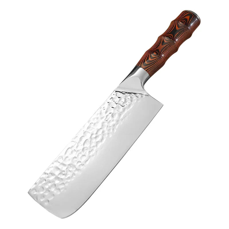 Stainless Steel Cleaver Knife – Wood Handle Kitchen Butcher