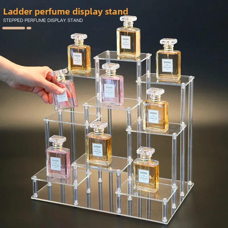Acrylic Multi-Layer Tiered Display Rack & Storage Shelf