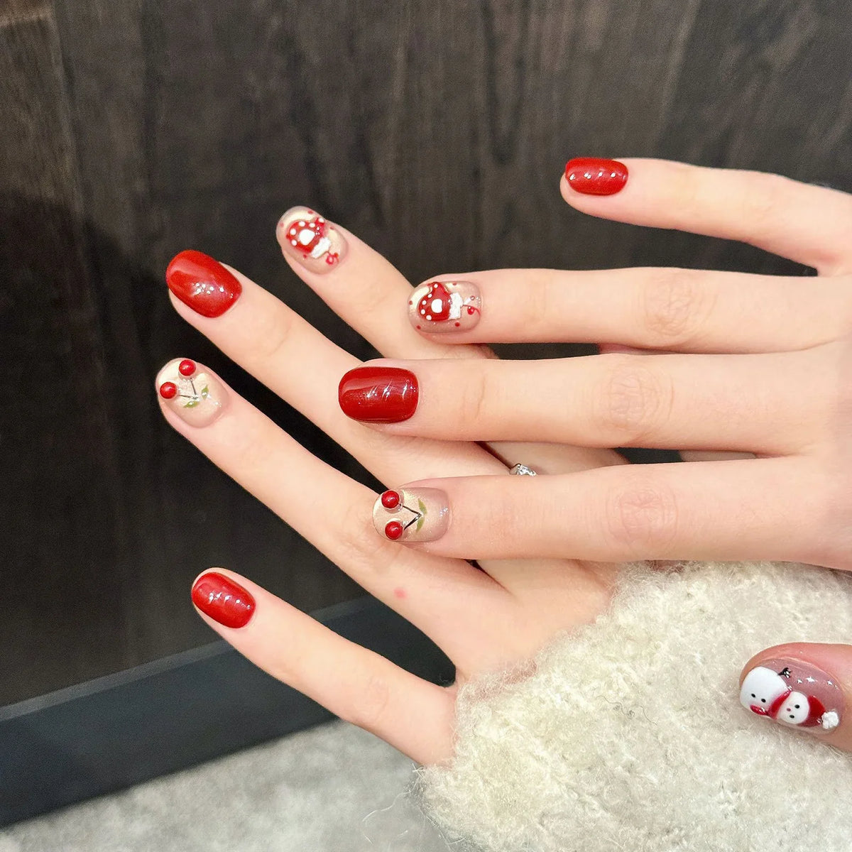 Y2K Glitter Stars & Bow Press On Nails | Korean Ballet Style 10pc