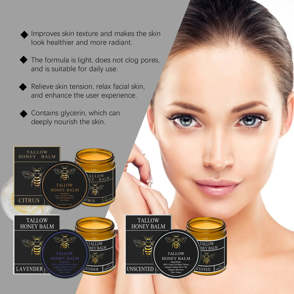 Beef Tallow & Honey Balm – Nourishing Skin Cream 100g