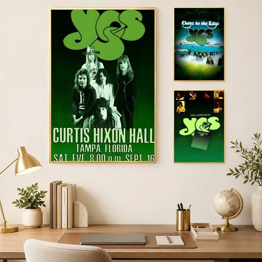 Yes Band HD Self-Stick PVC Wall Poster – Waterproof Room Decor
