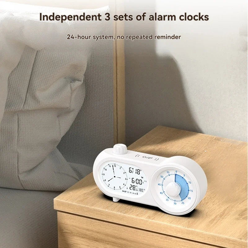 Silent LED Alarm Clock with Temperature Display | Bedside Desk