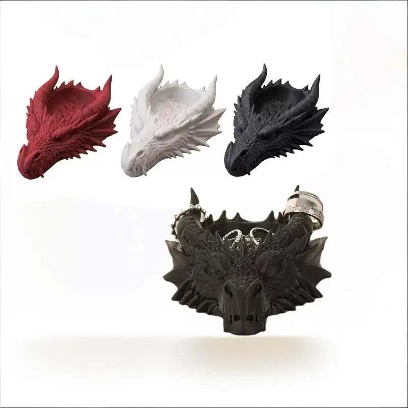 3D Dragon Head Storage Tray – Gothic Jewelry Holder & Decor