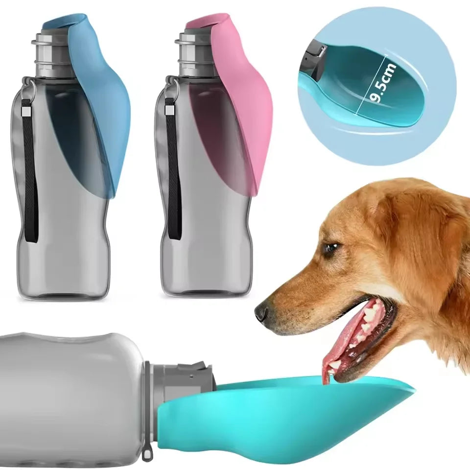 800ml Portable Dog Water Bottle – Foldable Leak-Proof Travel Bowl
