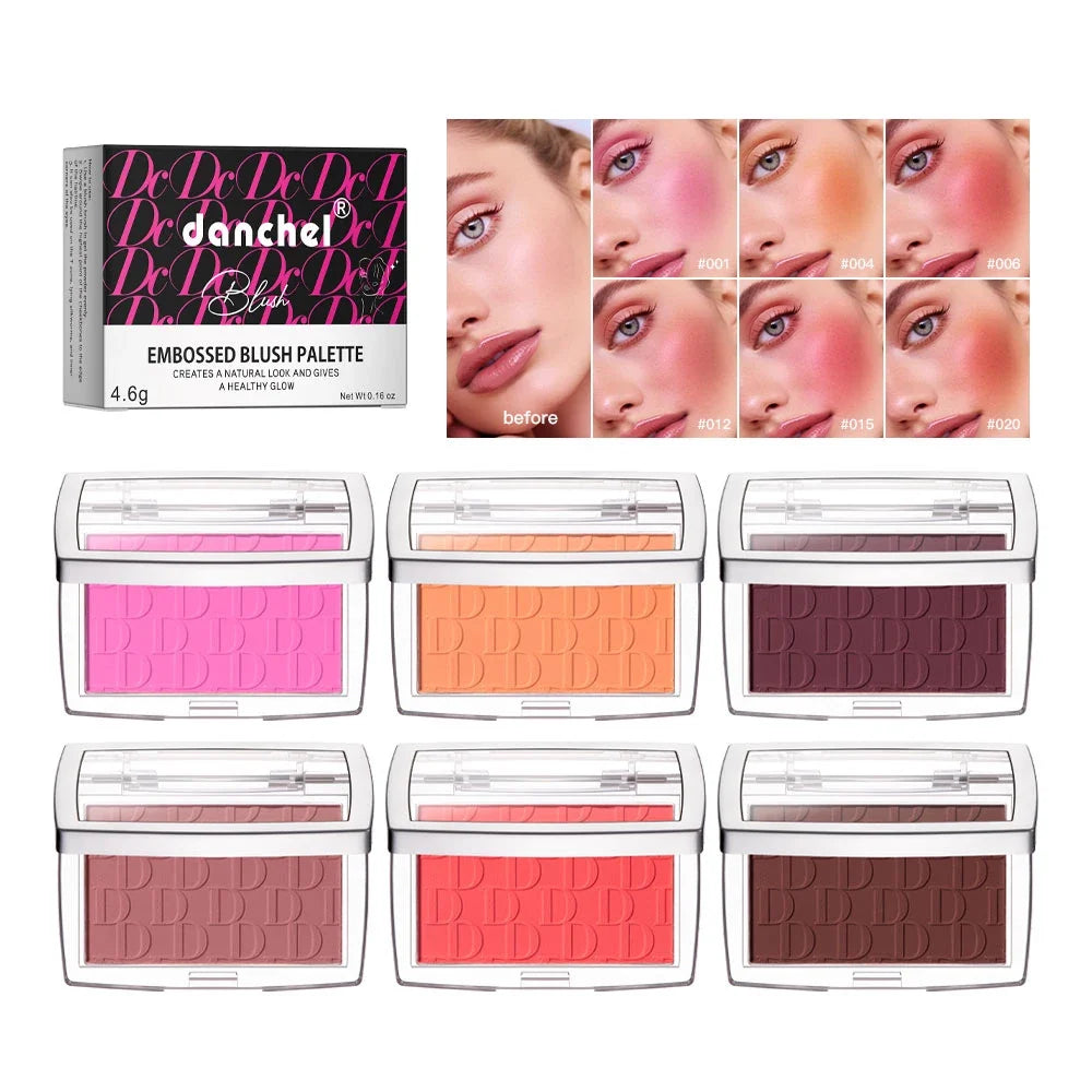 ibcccndc Matte Embossed Blush Palette | 6 High-Pigment Shades