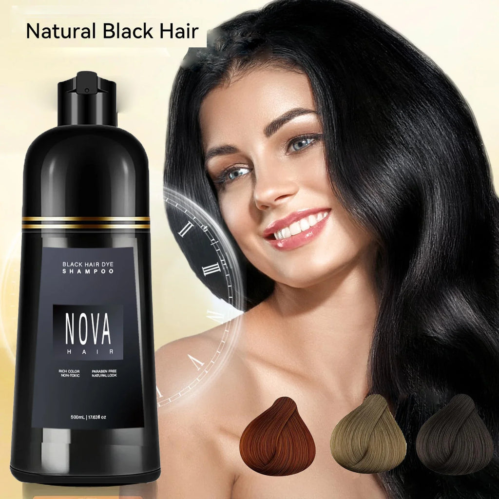 Nova Hair Dye Color Shampoo – Gray Coverage in Minutes