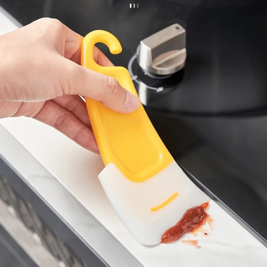 Silicone Pan Scraper Dish Cleaning Spatula Non Stick Kitchen Rubber